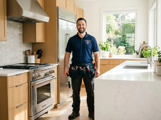 Appliance Repair Hero technician in a Bellwood, IL kitchen after an appliance repair
